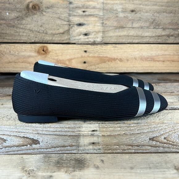 Vivaia Women's Square Toe Flats with removable Bows - Black Webbing - 41 - New - Picture 4 of 10